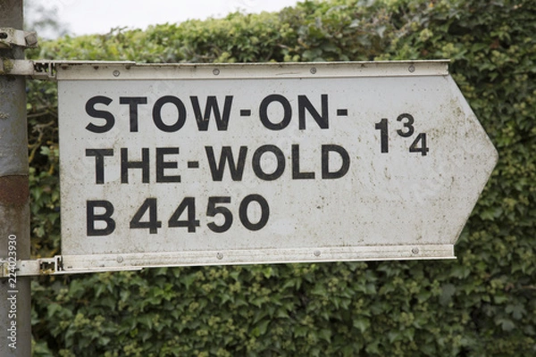 Fototapeta Stow on the Wold Signpost, Cotswolds