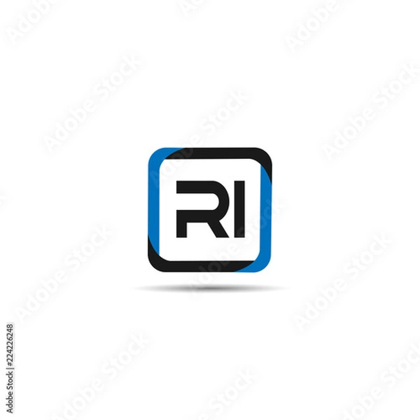 Fototapeta Initial Letter RI Logo Template Design