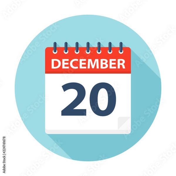 Fototapeta December 20 - Calendar Icon