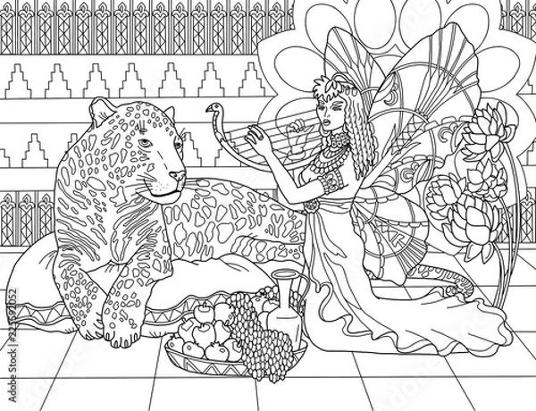 Fototapeta Coloring page The Fairy