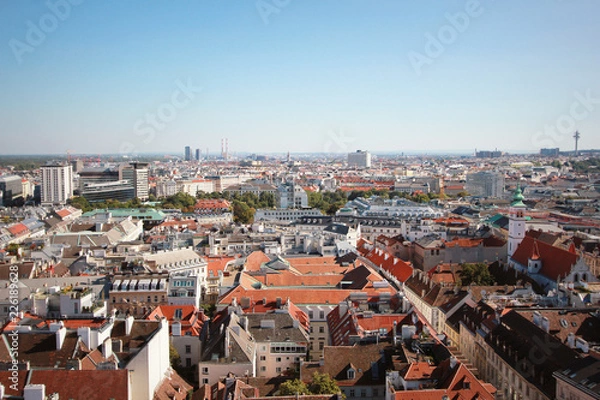 Fototapeta Widok na miasto Wiedeń z katedry św Szczepana