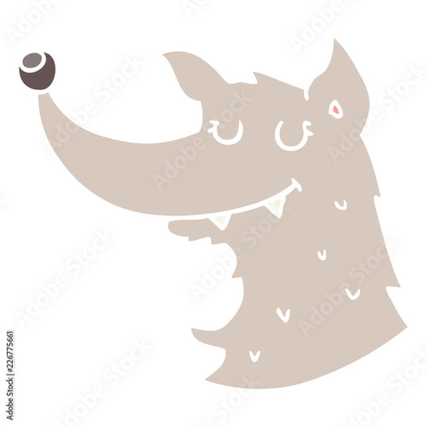 Fototapeta flat color style cartoon wolf