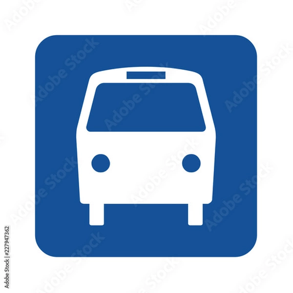 Fototapeta Blue bus symbol