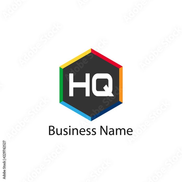 Fototapeta Initial HQ Letter Logo Design