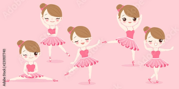 Fototapeta cartoon ballerina girl