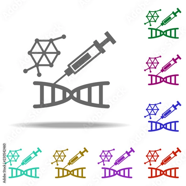 Fototapeta DNA, biology icon. Elements of Genetics and bioenginnering in multi color style icons. Simple icon for websites, web design, mobile app, info graphics