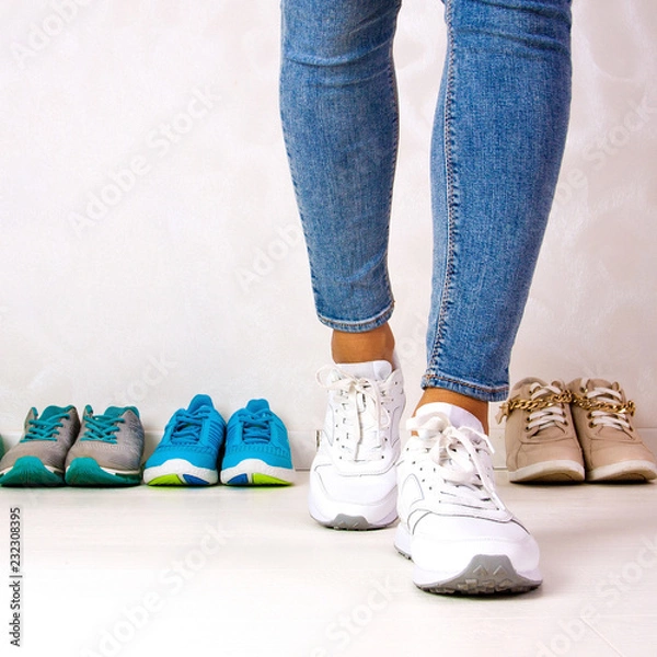 Fototapeta Choosing sports shoes