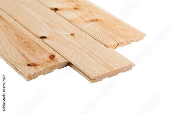 Fototapeta stack wood plank isolated on white background