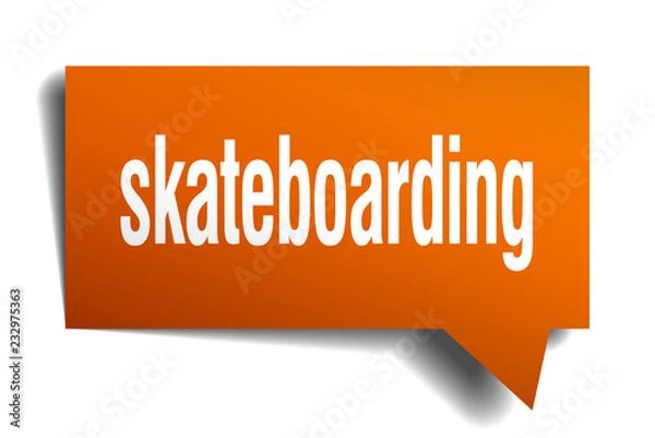 Fototapeta skateboarding orange 3d speech bubble