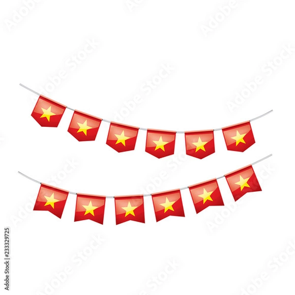 Obraz Vietnam flag, vector illustration on a white background