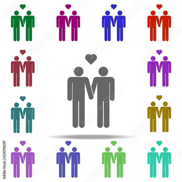 Fototapeta gay couple in love icon. Elements of People in love in multi color style icons. Simple icon for websites, web design, mobile app, info graphics