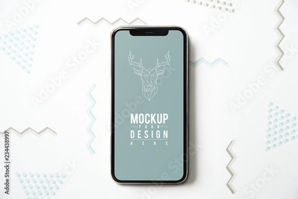 Fototapeta Premium mobile phone screen mockup template