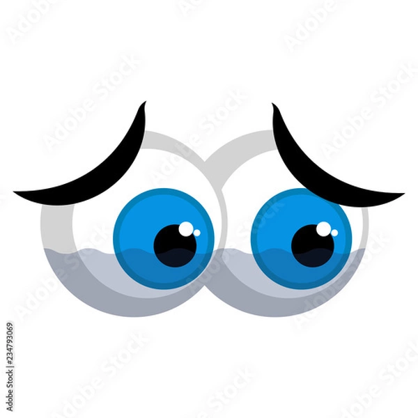 Fototapeta Isolated sad eyes image. Vector illustration design