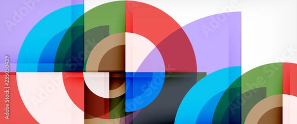 Fototapeta Multicolored round shapes abstract background