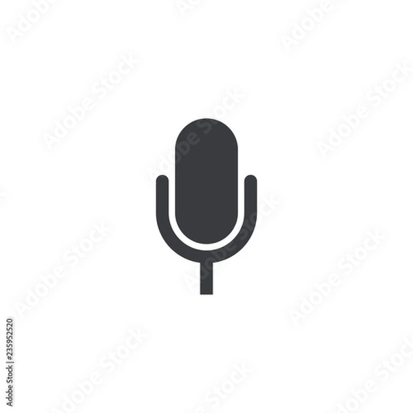 Fototapeta Vector microphone icon. Microphone shape. Element for design search app chat messenger or website