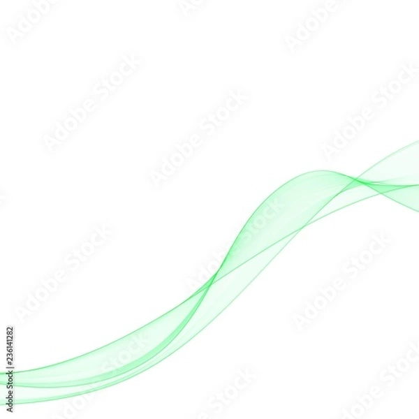 Fototapeta Abstract green wavy lines. Colorful vector background EPS10