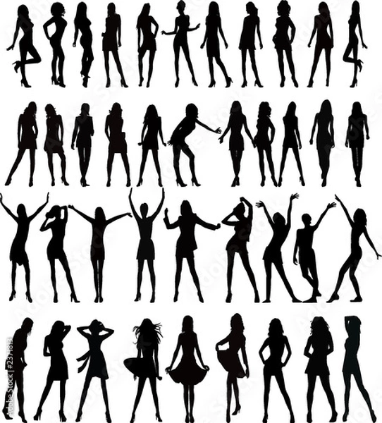 Fototapeta sexy women silhouettes - illustration