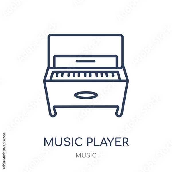 Fototapeta Music player icon. Trendy Modern Simple Music player linear symbol design from music collection.