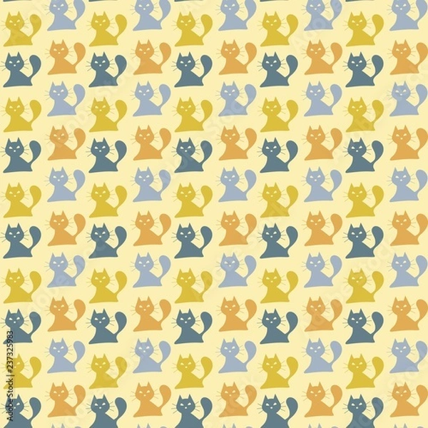 Fototapeta seamless pattern with cats  