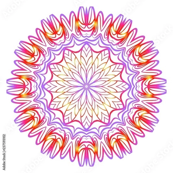 Fototapeta Mandala. for design, greeting card, invitation, coloring book. Arabic, Indian, motifs. Vector illustration.