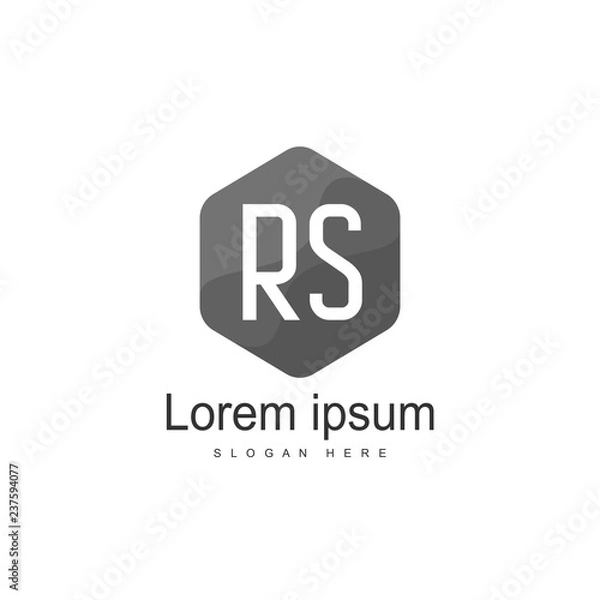 Fototapeta Initial RS Logo Template. Minimalist letter logo design