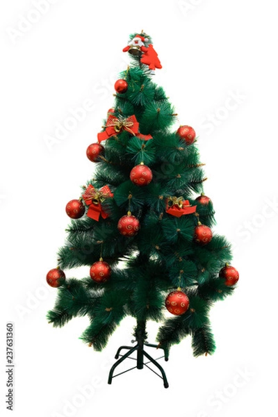 Fototapeta christmas tree isolated on white background