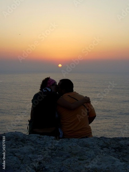 Fototapeta romantic sunset in algarve