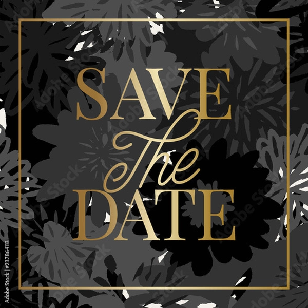 Fototapeta Floral Save the Date Card Template