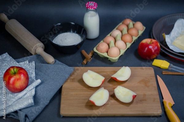 Fototapeta Apple pie preparation