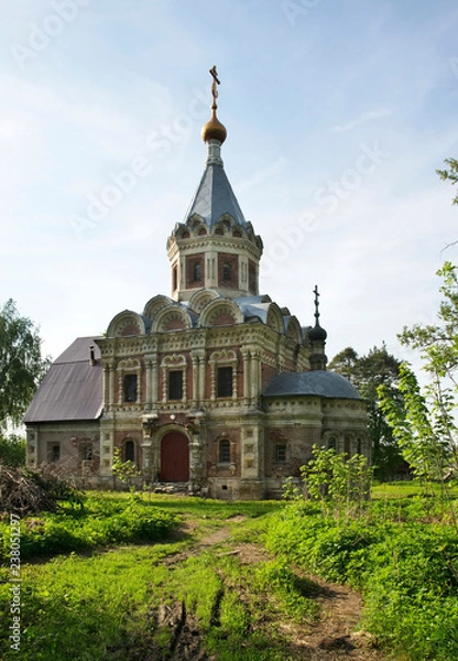 Fototapeta Church of Holy Martyr Queen Alexandra of Khrapovitsky manor at Murotsevo village near Sudogda. Russia