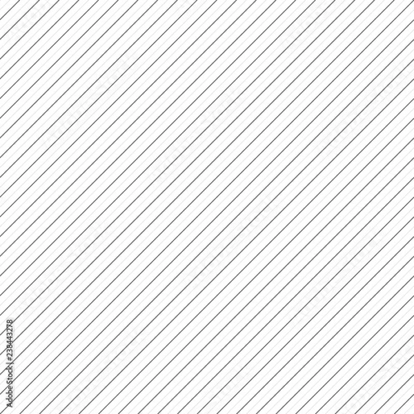 Fototapeta Vector stripes seamless pattern. Thin diagonal lines. Subtle geometric texture