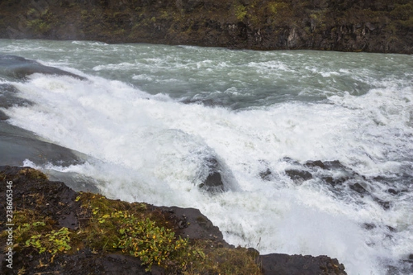 Fototapeta View on majestic gullfoss waterfall on Golden Circle Iceland