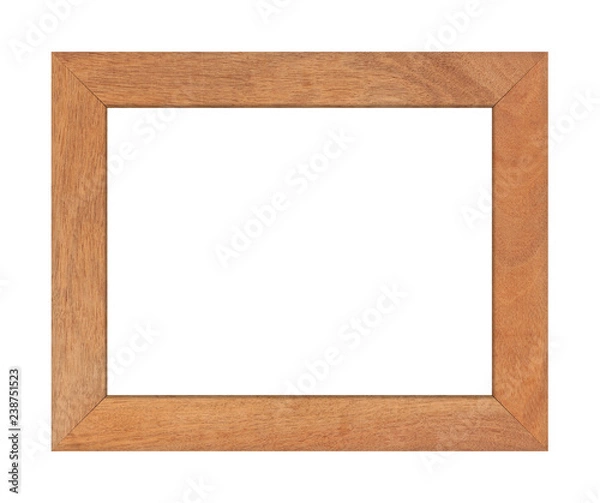 Fototapeta Brown wood frame isolated on white background. Object with clipping path