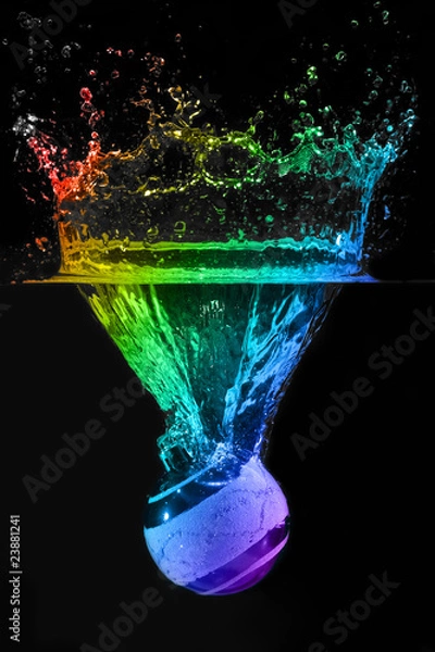 Fototapeta colorful water splash of a Christmas decoration