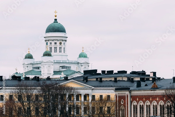 Fototapeta Helsinki, Finland - December 15, 2018: Helsinki cityscape