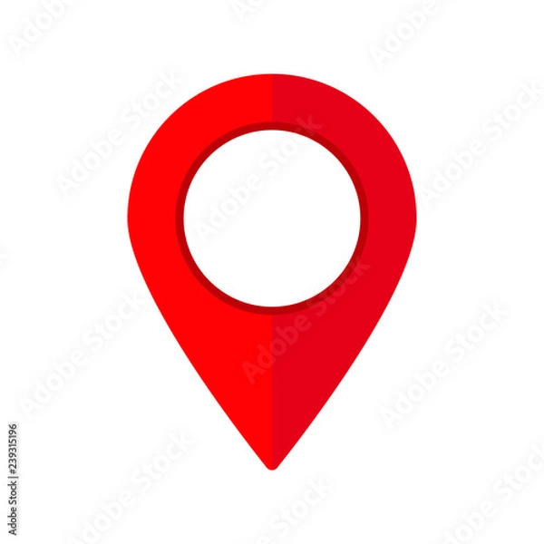 Fototapeta Pin icon vector. Location sign Isolated on white background. Navigation map, gps, direction, place, compass, contact, search concept. Flat style for graphic design, logo, Web, UI, mobile app