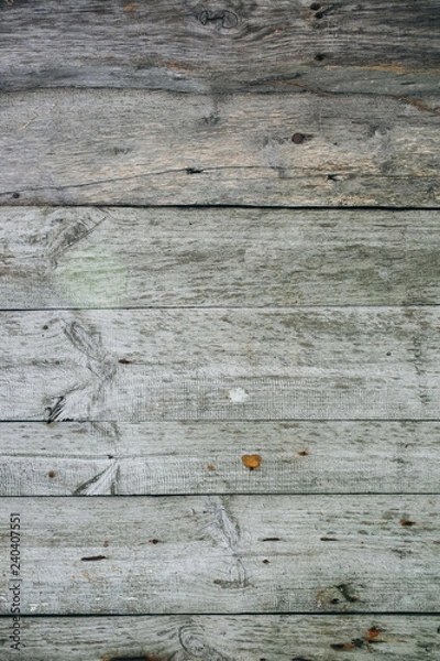 Fototapeta Old vintage wooden planks of the house. Grey wood texture background.