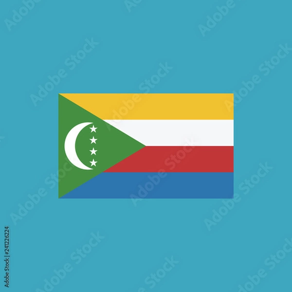 Fototapeta Comoros flag icon in flat design