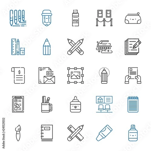 Fototapeta pen icons set