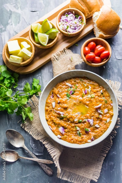 Fototapeta Paav Bhaji. Street food of Maharashtra.