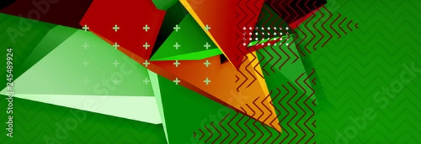 Fototapeta 3d triangular vector minimal abstract background design