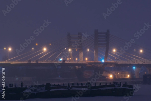 Fototapeta Bridge Betancourt in the winter, in St. Petersburg.