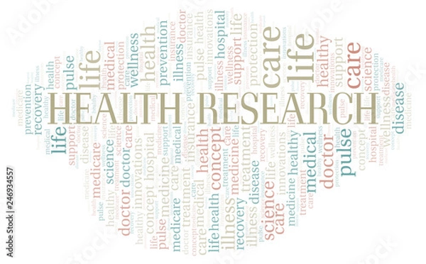 Fototapeta Health Research word cloud.