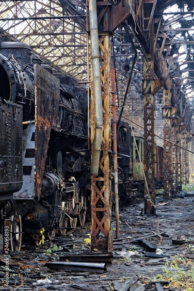 Fototapeta Abandoned locomotive