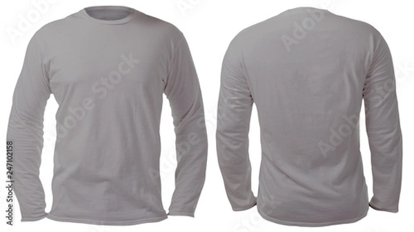 Fototapeta Gray Long Sleeved Shirt Design Template