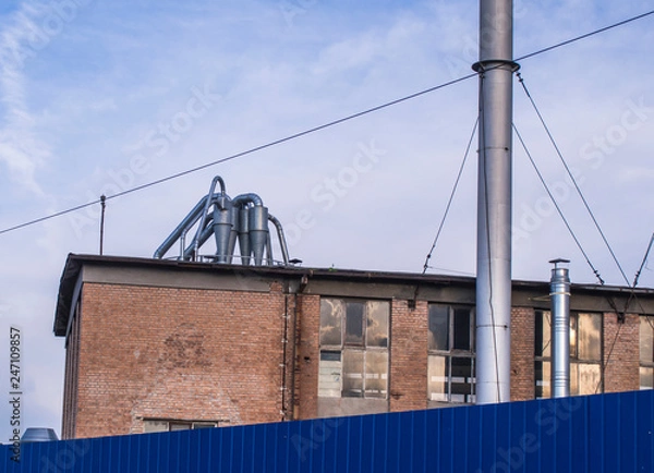 Fototapeta Old factory with chimneys