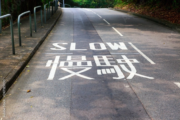 Fototapeta Road through a country park in Hong Kong