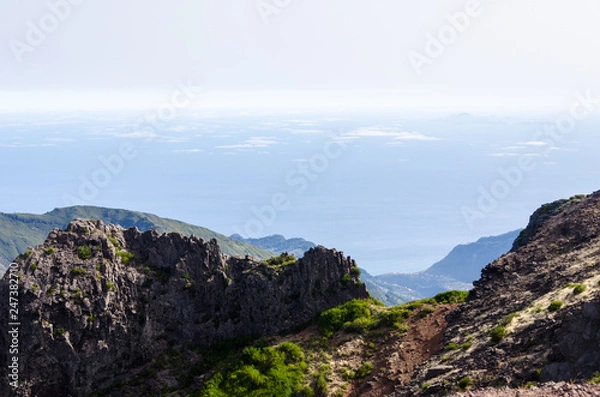 Fototapeta Landscape with mountains and blue sky