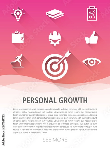 Fototapeta PERSONAL GROWTH ICON SET