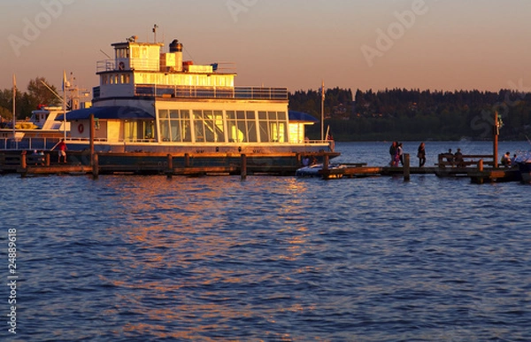 Fototapeta Tour Boat at Sunset